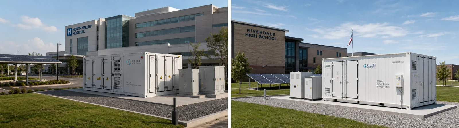 Schools hospitals and critical loads solar and energy storage project support