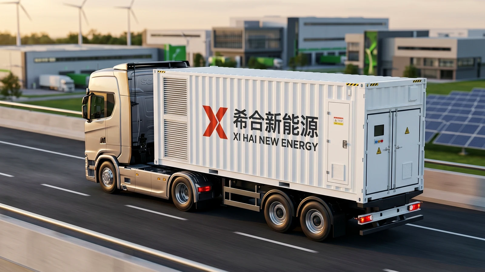 Mobile containerized BESS transported by truck for flexible deployment